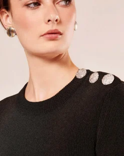 Tara Jarmon Robes|Robe en Laine mélangée irisée acier