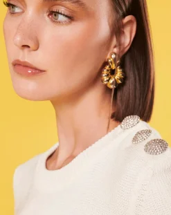 Tara Jarmon Robes|Robe en Laine mélangée irisée ecrue