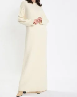 Marc O'Polo Robes|Robe en Laine mélangée maxi longue écru