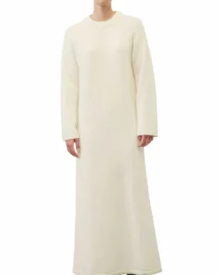 Marc O'Polo Robes|Robe en Laine mélangée maxi longue écru