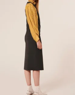 Tara Jarmon Robes|Robe en Laine mélangée Rollande gris anthracite