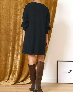 Garance Paris Robes|Robe en Laine mélangée Tiphaine noire