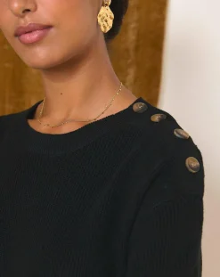 Garance Paris Robes|Robe en Laine mélangée Tiphaine noire