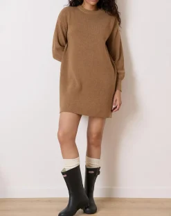 Garance Paris Robes|Robe en Laine mélangée Tiphaine mocha
