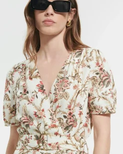 Zapa Robes|Robe en Lin mélangé Russelina imprimée