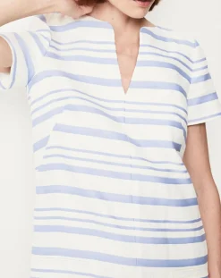 Paule Ka Robes|Robe en Lin mélangé Nina blanc/lavande