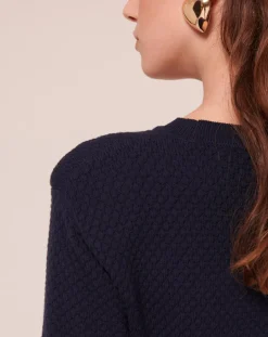 Tara Jarmon Robes|Robe en maille fantaisie nocturne