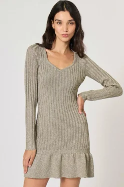 Manoush Robes|Robe en maille Starlette argentée