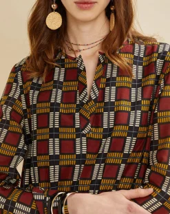 Chloé Stora Robes|Robe en Soie mélangée Marcia bordeaux