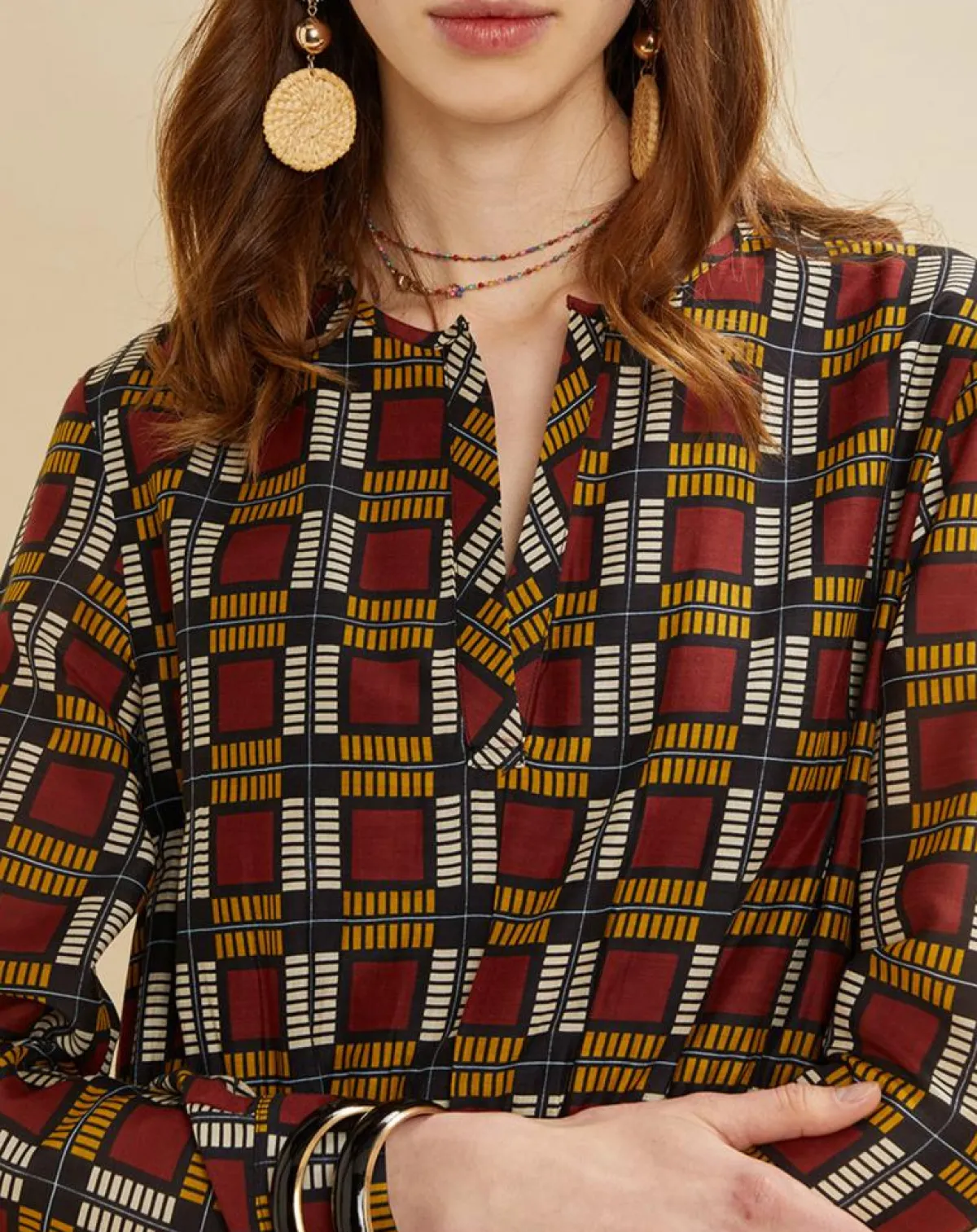 Chloé Stora Robes|Robe en Soie mélangée Marcia bordeaux