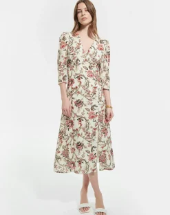 Zapa Robes|Robe en Soie mélangée Roanita imprimée