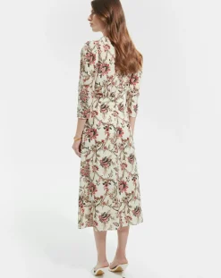 Zapa Robes|Robe en Soie mélangée Roanita imprimée