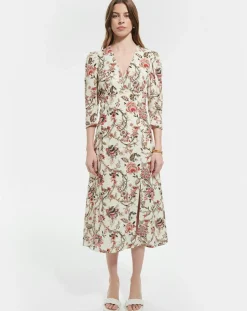 Zapa Robes|Robe en Soie mélangée Roanita imprimée