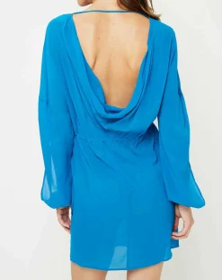 La Perla Robes|Robe en Soie mélangée Ruffled Jade turquoise