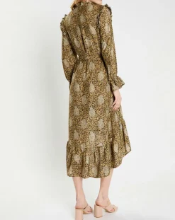 Lauren Vidal Robes|Robe en Soie mélangée Sasha dorée