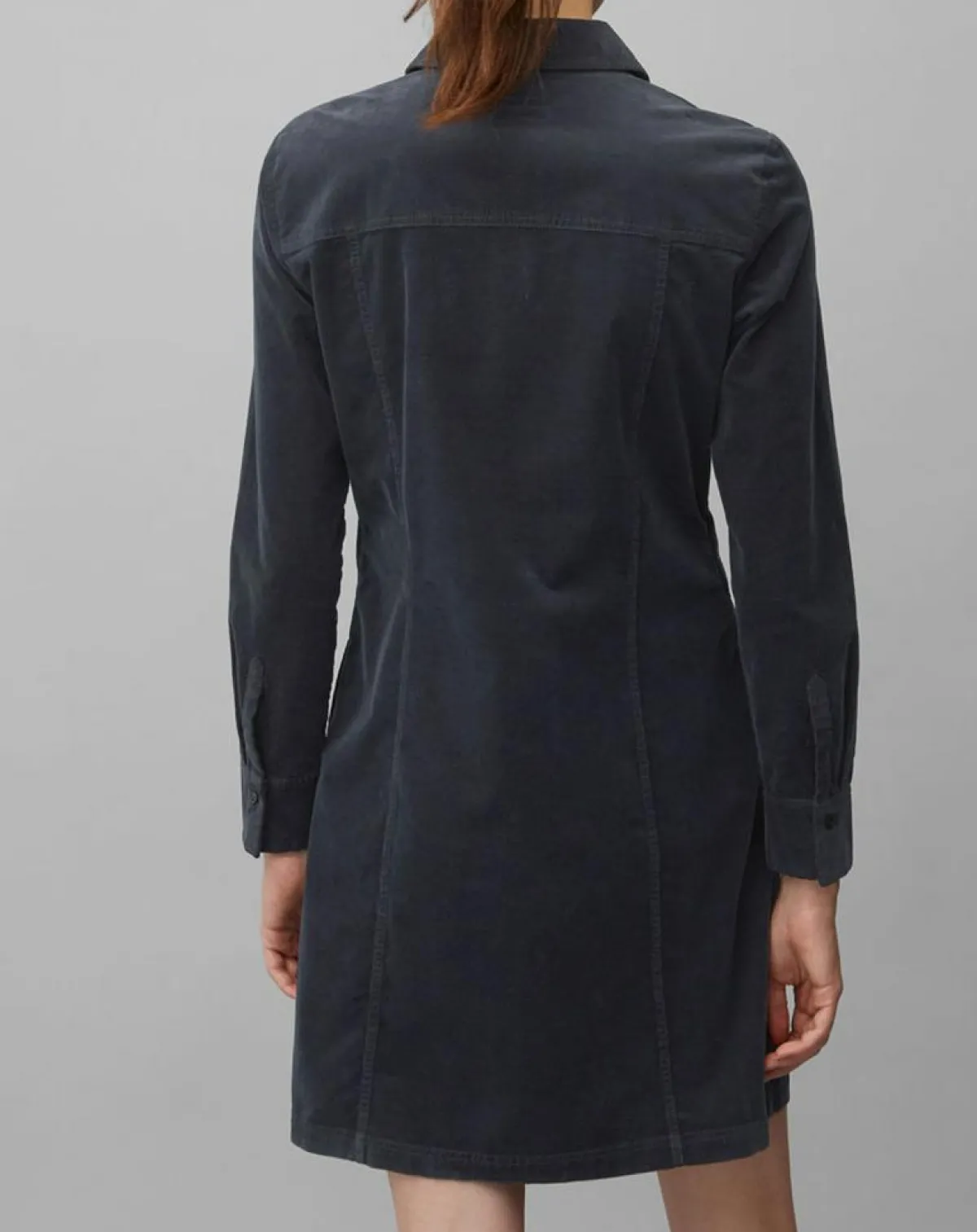 Marc O'Polo Robes|Robe en Velours côtelé bleu marine