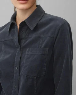 Marc O'Polo Robes|Robe en Velours côtelé bleu marine