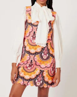 Manoush Robes|Robe en Velours côtelé Fall imprimée rose/multicolore