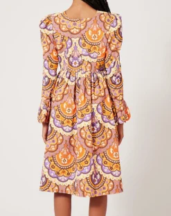 Manoush Robes|Robe en Velours côtelé Fall imprimée violet/multicolore