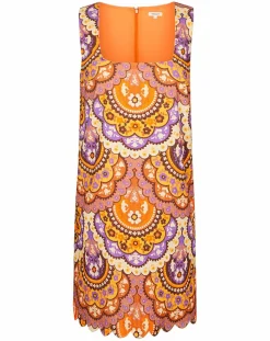 Manoush Robes|Robe en Velours côtelé Fall imprimée violet/multicolore