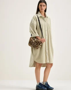 Bellerose Robes|Robe en Velours côtelé Gladys craie