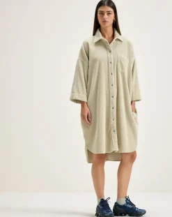 Bellerose Robes|Robe en Velours côtelé Gladys craie
