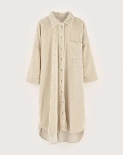 Bellerose Robes|Robe en Velours côtelé Gladys craie