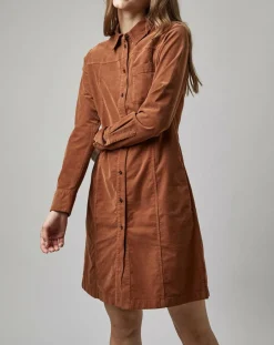 Marc O'Polo Robes|Robe en Velours côtelé marron