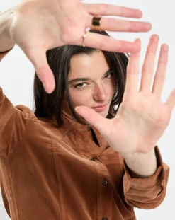 Marc O'Polo Robes|Robe en Velours côtelé marron