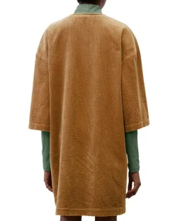 Marc O'Polo Robes|Robe en Velours côtelé zip poche marron