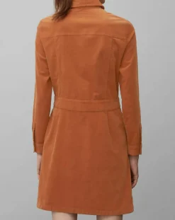 Marc O'Polo Robes|Robe en Velours Milleraies marron