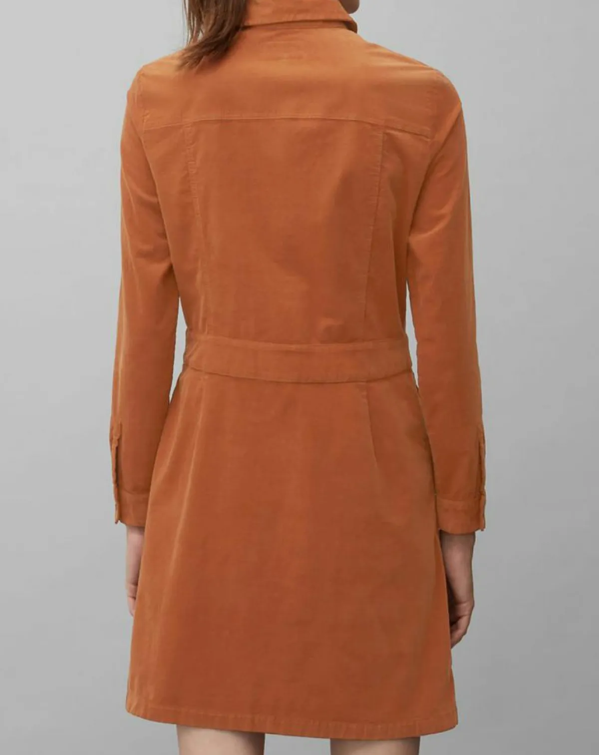 Marc O'Polo Robes|Robe en Velours Milleraies marron