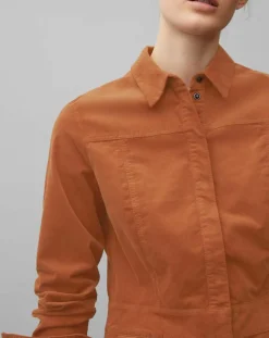 Marc O'Polo Robes|Robe en Velours Milleraies marron