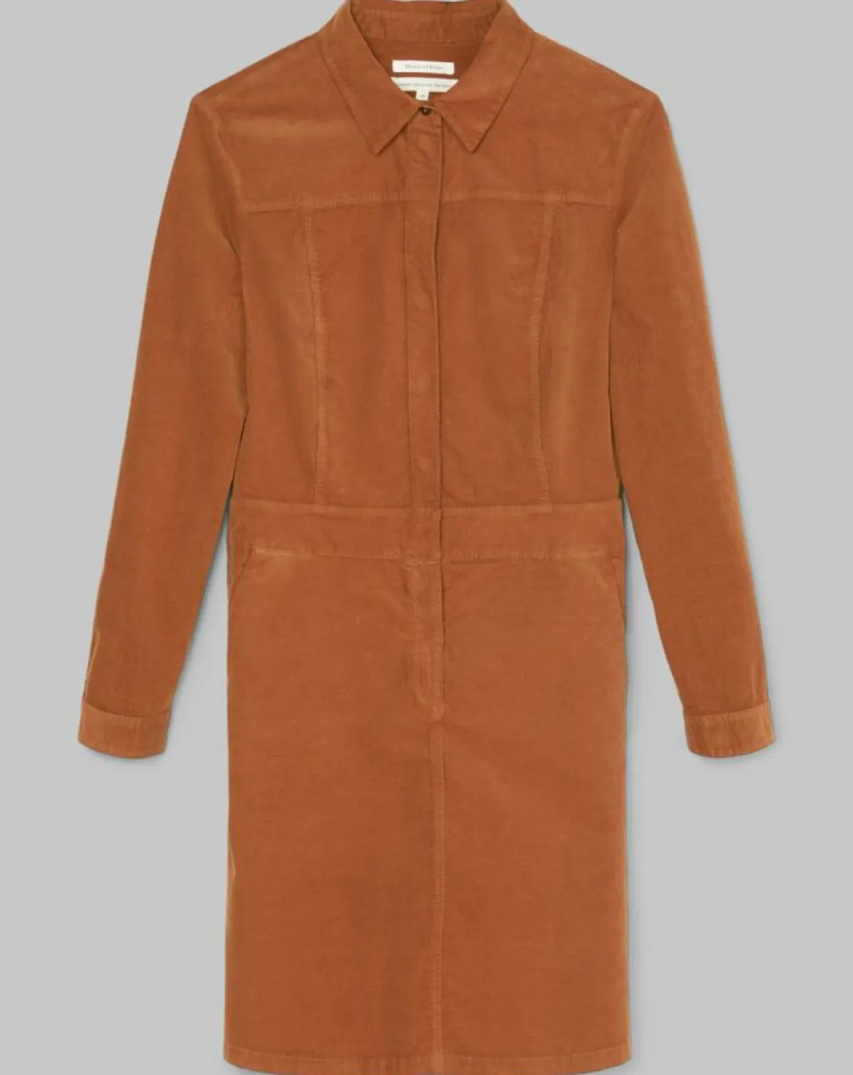 Marc O'Polo Robes|Robe en Velours Milleraies marron
