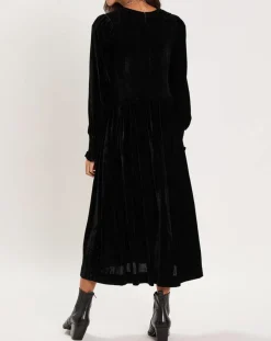 Manoush Robes|Robe en Velours satiné Princesse noire