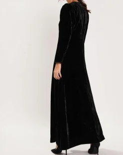 Manoush Robes|Robe en Velours satiné Princesse noire