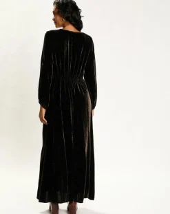 Lauren Vidal Robes|Robe en Velours Solo café