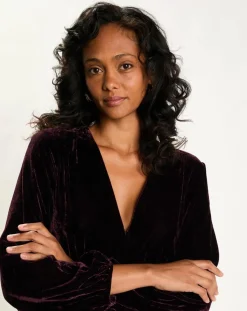 Lauren Vidal Robes|Robe en Velours Solo violette