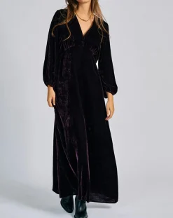 Lauren Vidal Robes|Robe en Velours Solo violette