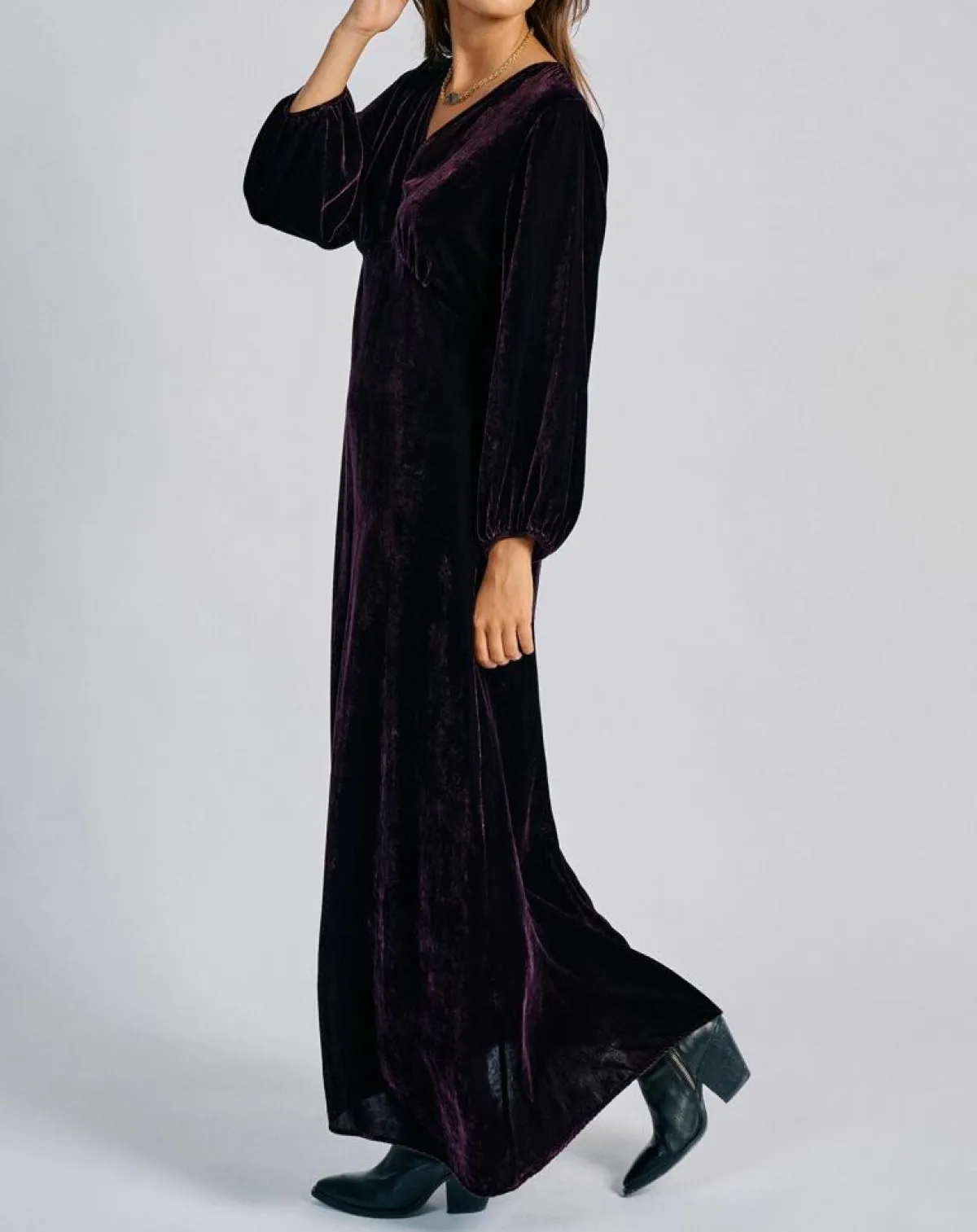Lauren Vidal Robes|Robe en Velours Solo violette