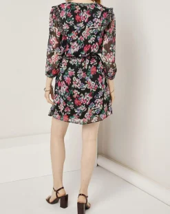 See u Soon Robes|Robe en voile Los Angeles imprimée noir/multicolore