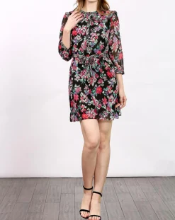 See u Soon Robes|Robe en voile Los Angeles imprimée noir/multicolore