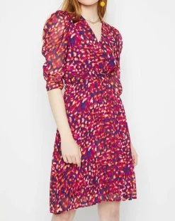 La Petite Etoile Robes|Robe en voile Yana léopard rose/violet