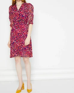 La Petite Etoile Robes|Robe en voile Yana léopard rose/violet