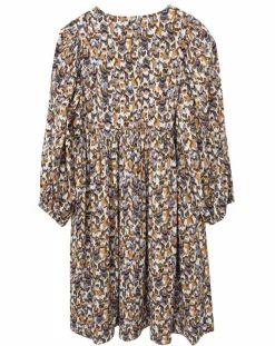 See u Soon Robes|Robe Esmée satinée imprimée beige/bleu