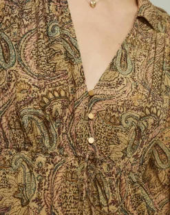 Swildens Robes|Robe Ezia imprimée beige