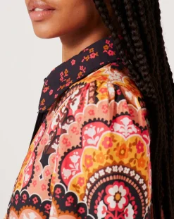 Manoush Robes|Robe Fall Winter Mix imprimée rose/multicolore