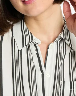 Marc O'Polo Robes|Robe fluide à rayures blanc/noir