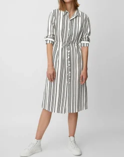 Marc O'Polo Robes|Robe fluide à rayures blanc/noir