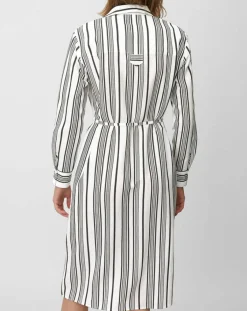 Marc O'Polo Robes|Robe fluide à rayures blanc/noir